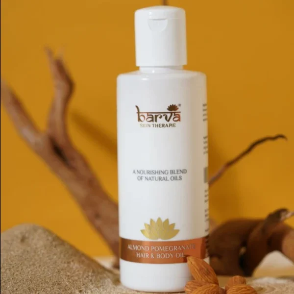 Barva - Almond Pomegranate Hair & Body Massage Oil with Vitamin E | for dry skin & hair growth - Image 5